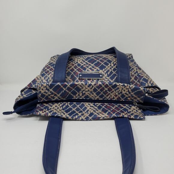 Ellen Tracy Blue patterned Bag 12"x3" - Picture 4 of 13